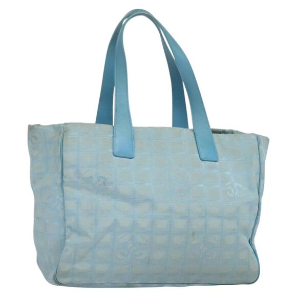 CHANEL New Travel line Tote Bag Nylon Light Blue CC Auth 119372 - Picture 1 of 15